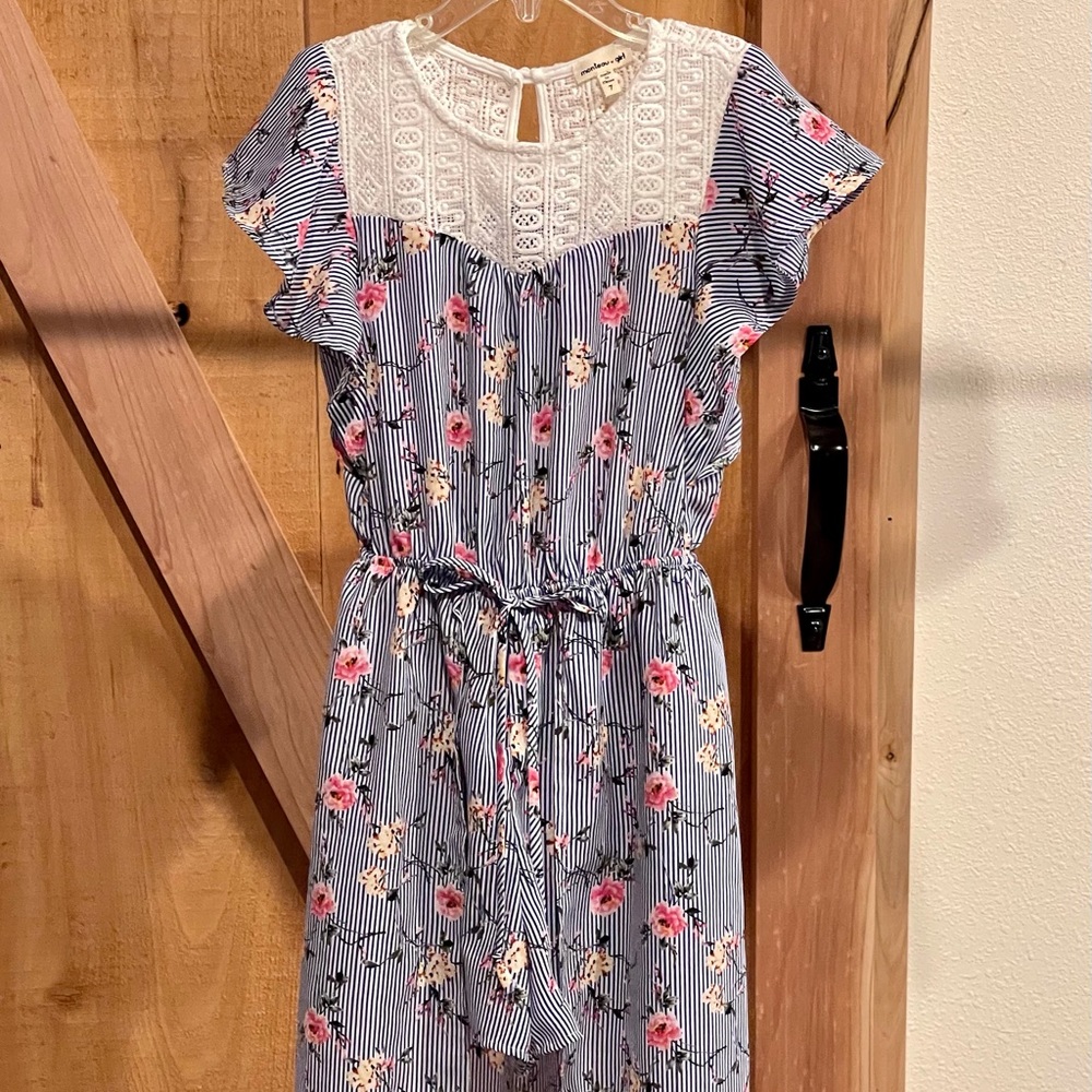 Monteau girl size 7 casual striped jumper dress
